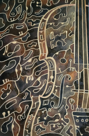 "Capriccio" Olio e polvere di marmo su tavola di legno MDF 40x60x1 2025
